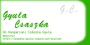 gyula csaszka business card